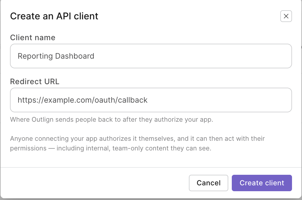 Creating an API client